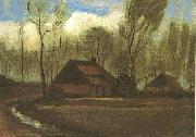 Vincent Van Gogh Farmhouse Among Trees painting
